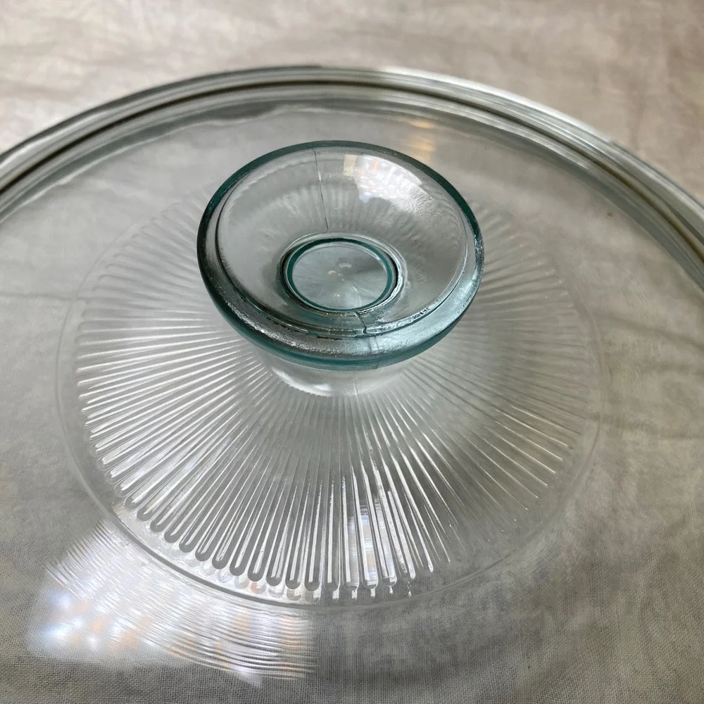 Vintage Pyrex G1C Starburst Blue Tint Clear Glass Replacement Lid 9